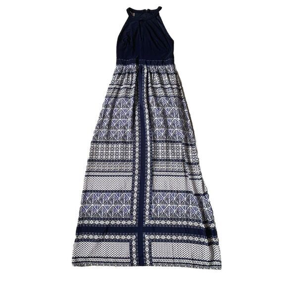 Vince Camuto Dresses & Skirts - Vince Camuto Women's Blue And White Halter Maxi Sleeveless Dress Size 4 Classy